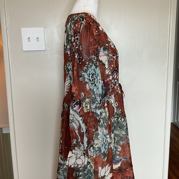 Anthropologie Hemant & Nandita Zeri Tiered Floral Ruffle Dress Size 10 - Picture 7 of 15